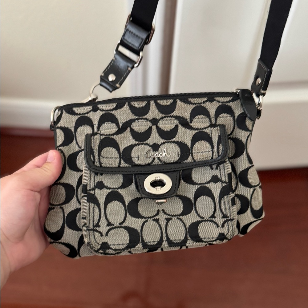 Coach Black and Cream Crossbody Bag